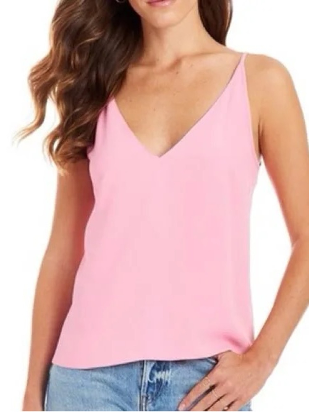 Amanda Uprichard Pink V-Neck Spaghetti Strap Camisole
